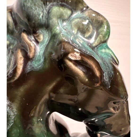 Wyatt Art Pottery Rearing Horses Figure Green Black Drip Glaze 11.75" Canada - Picture 12 of 12